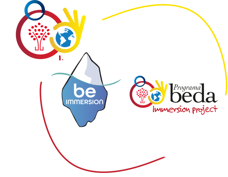 Logotipos de BEDA Immersion Project, Be Immersion y Programa BEDA